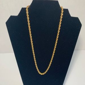 Monet Rope Chain Gold Tone Necklace Twisted Rope Chain 19” Classic Necklace VTG